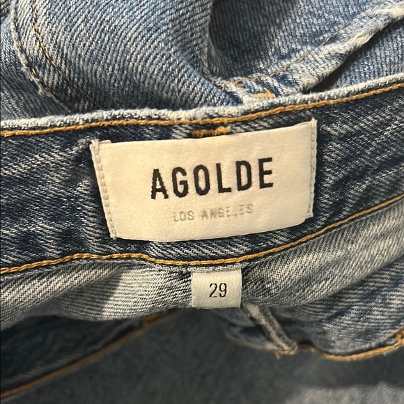 Agolde Riley crop Blue Straight Jeans size 29 - Picture 3 of 4